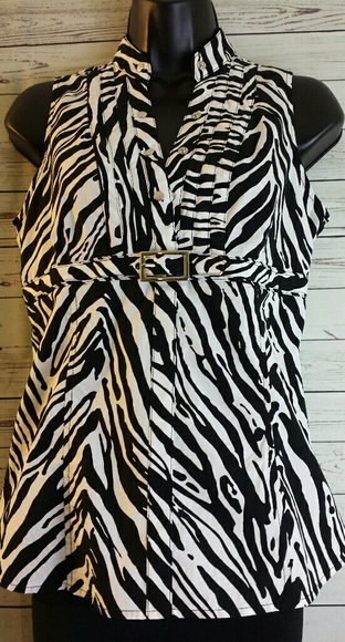 Express Design Studio Zebra Print Top - Picture 1 of 4